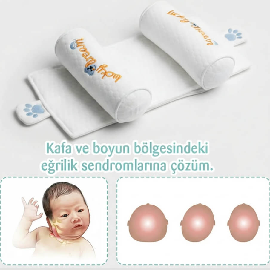 Juppily® Ortopedik Bebek Düz Kafa Önleyici Yastık